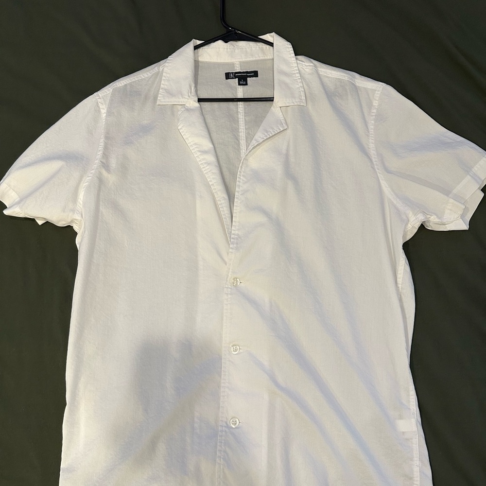 INC International Concepts White Casual Button Down Shirt